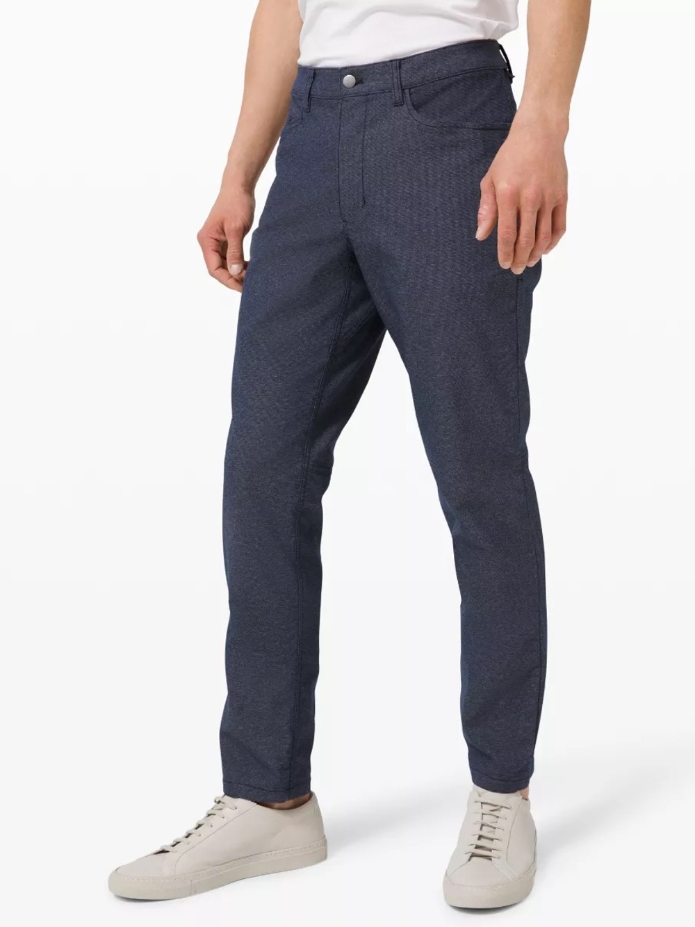 Lululemon mens 34x31 classic ABC blue micro pattern performance pants EUC